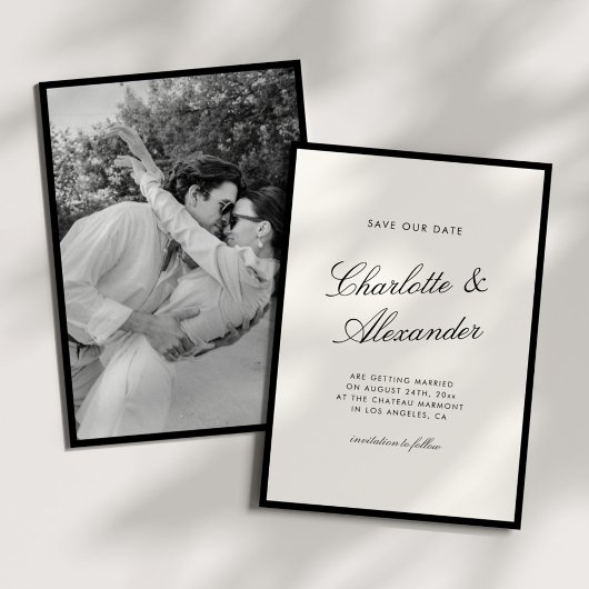 Klassieke kalligrafie Oud Geld Save The Date