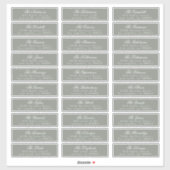 Klassieke kalligrafie Sage Groene Gast Adres label (Vel)