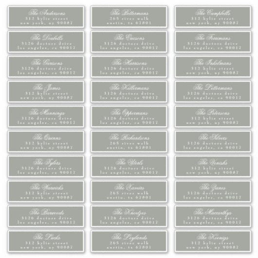 Klassieke kalligrafie Sage Groene Gast Adres label (Voorkant)