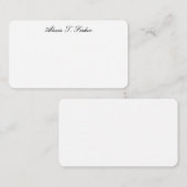 Klassieke kalligrafie Script Eenvoudig Wit Notitiekaartje (Voorkant / Achterkant)