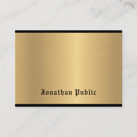 Klassieke kalligrafie Script Glam Gold Elegant Lux Visitekaartje (Voorkant)