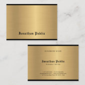 Klassieke kalligrafie Script Glam Gold Elegant Lux Visitekaartje (Voorkant / Achterkant)