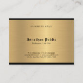 Klassieke kalligrafie Script Glam Gold Elegant Lux Visitekaartje (Achterkant)