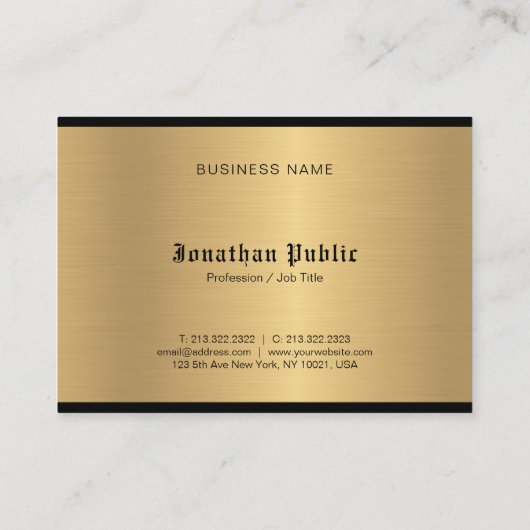 Klassieke kalligrafie Script Glam Gold Elegant Lux Visitekaartje (Achterkant)