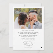 Klassieke kalligrafie script trouwfoto bedankkaart (Achterkant)