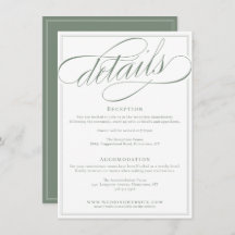 Klassieke kalligrafie Script Wit en Sage Bruiloft