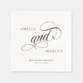 Klassieke  Kalligrafie Trouwservetten Servet (Voorkant)