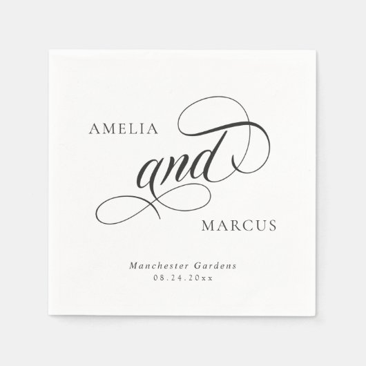 Klassieke  Kalligrafie Trouwservetten Servet (Voorkant)