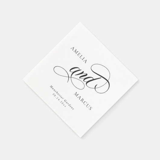 Klassieke  Kalligrafie Trouwservetten Servet (Hoek)