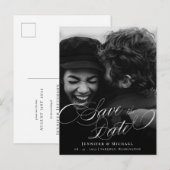 Klassieke kalligrafie-weddenschap legant sparen de aankondigingskaart (Voorkant / Achterkant)