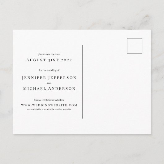 Klassieke kalligrafie-weddenschap legant sparen de aankondigingskaart (Achterkant)