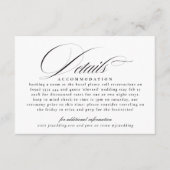 Klassieke kalligrafie zwart wit bruiloft details informatiekaartje (Voorkant)