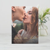 Klassieke kalligrafiefoto bruiloft, behalve de dat save the date (Staand voorkant)