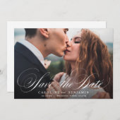 Klassieke kalligrafiefoto bruiloft, behalve de dat save the date (Voorkant / Achterkant)