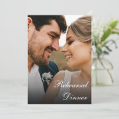 Klassieke kalligrafiescript Foto repesal Dinner Kaart (Staand voorkant)