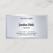 Klassieke kalligrafische typerende zilverlook eleg visitekaartje (Voorkant)