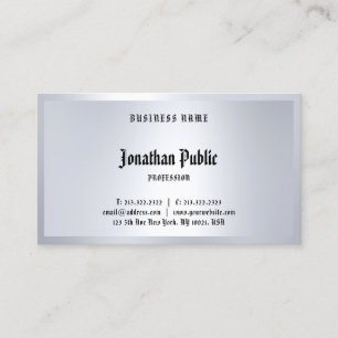 Klassieke kalligrafische typerende zilverlook eleg visitekaartje