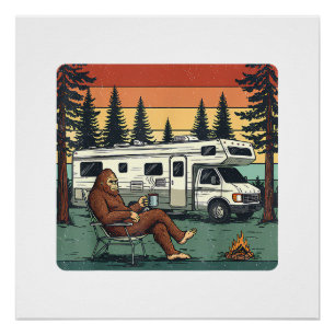 Klassieke Kampeer Caravan RV Bigfoot Avontuur Perfect Poster