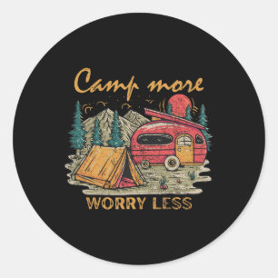 Klassieke kampeer meer zorgen minder grappige Rv k Ronde Sticker