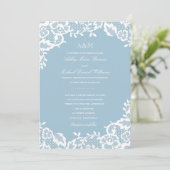 Klassieke Kant bruiloft uitnodiging (Staand voorkant)