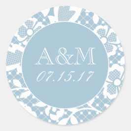 Klassieke kant monogram bruiloft Sticker
