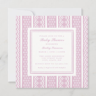 Klassieke Kanten Streep Baby Shower Uitnodiging