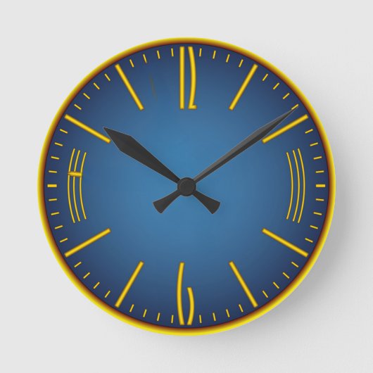 Klassieke Kantoor klok in Gold Lijst Blue Backgrou (Voorkant)