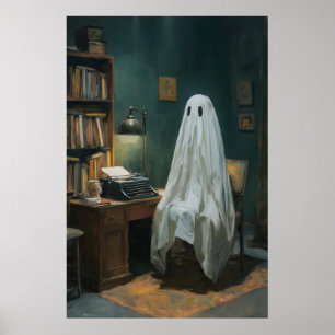 Klassieke kantoor spookprint spookachtige schrijfm poster