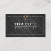 Klassieke kapperszaak Hout Fancy schaar Visitekaartje (Voorkant)