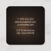 Klassieke kapperszaak | Hout | Schaar Vierkante Visitekaartje (Achterkant)