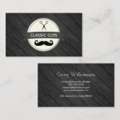 Klassieke kapperszaak houten panelen visitekaartje (Voorkant / Achterkant)