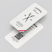 Klassieke kapperszaak kapper rood wit blauw modern visitekaartje