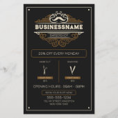 Klassieke Kapperszaak Kapsel Scheren Haarstylist Flyer (Voorkant)