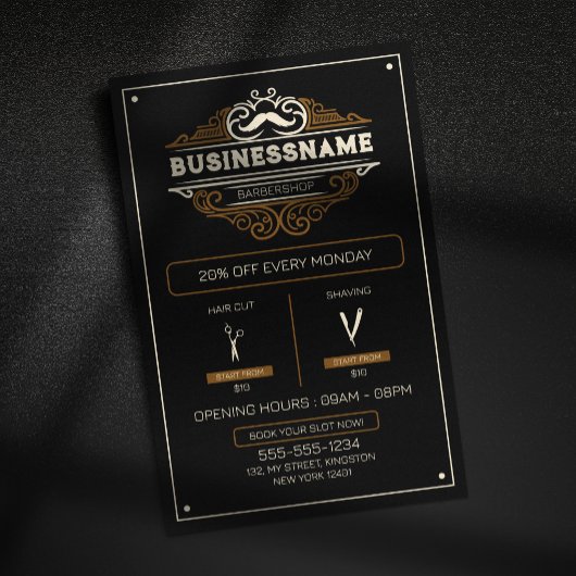 Klassieke Kapperszaak Kapsel Scheren Haarstylist Flyer
