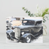 Klassieke kar Birthday Kaart (Staand voorkant)