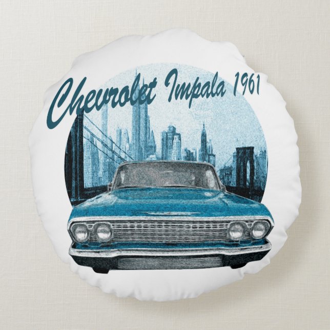 Klassieke kar Chevrolet Impala 1961 Rond Kussen (Achterkant)