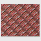 Klassieke kar Chevy Bel Air Red White  Dodge Cadeaupapier (Vlak)