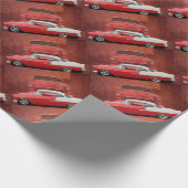 Klassieke kar Chevy Bel Air Red White  Dodge Cadeaupapier (Hoek)