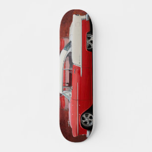 Klassieke kar Chevy Bel Air Red White  Schaats Skateboard