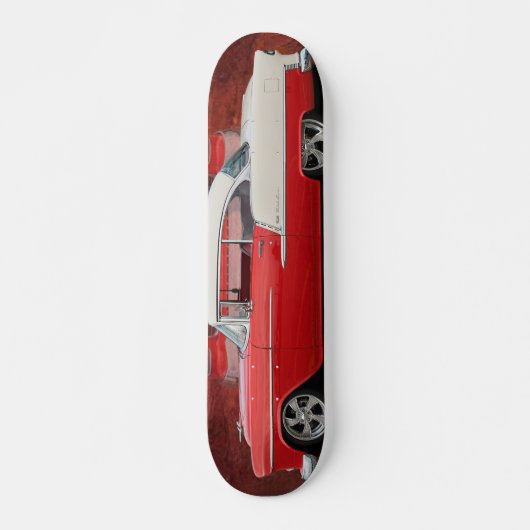 Klassieke kar Chevy Bel Air Red White Schaats Skateboard (Voorkant)