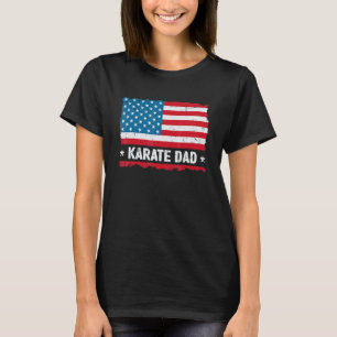 Klassieke Karate Papa Amerika Vs Vlag Patriottisch T-shirt