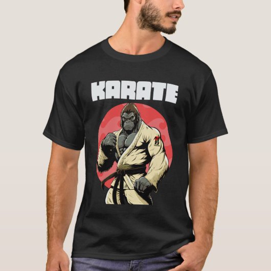 Klassieke Karateka Karate Gorilla 1 T-shirt (Voorkant)