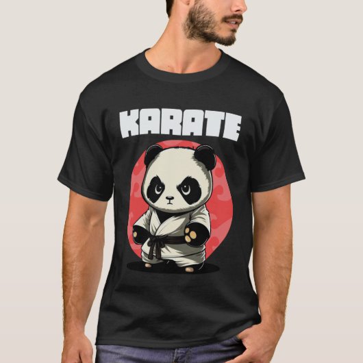 Klassieke Karateka Karate Panda T-shirt (Voorkant)