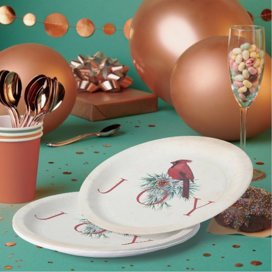 Klassieke kardinaal aangepaste Kerstvakantie Papieren Bordje (Multi)
