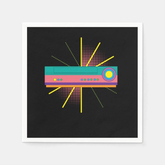 Klassieke kasse van kleurrijke VHS Player Machine Servet (Voorkant)