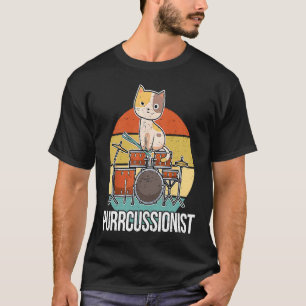 Klassieke kat drummen drummers percussionisten muz t-shirt