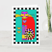 Klassieke kat met Legwarmers wenskaart