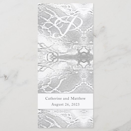 Klassieke katholieke monogrammed Wedding Menu (Achterkant)