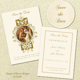 Klassieke Katholieke Trouw Elegant Save the Date