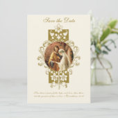 Klassieke katholieke trouw uitnodiging Elegant Sav (Staand voorkant)